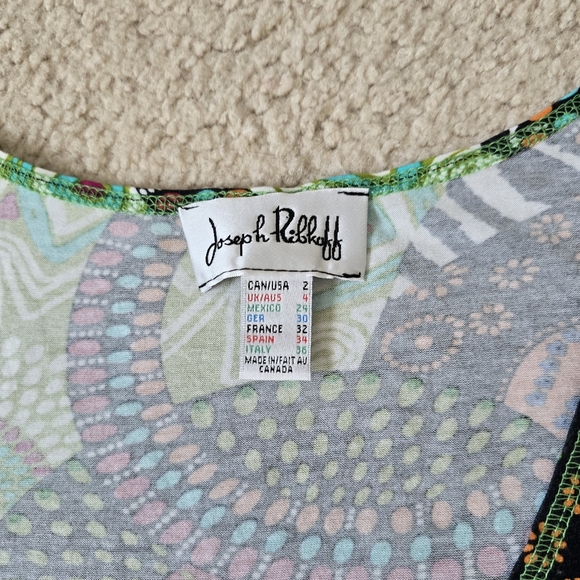 Vintage Joseph Ribkoff Abstract Print Sleeveless Dress Size 2 XS Small - Picture 3 of 10